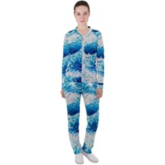 Abstract Blue Ocean Wave Ii Casual Jacket And Pants Set by GardenOfOphir