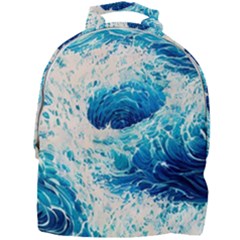 Abstract Blue Ocean Wave Ii Mini Full Print Backpack by GardenOfOphir