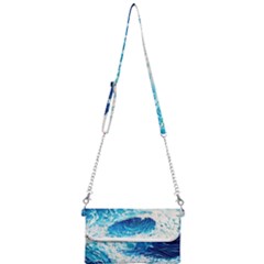 Abstract Blue Ocean Wave Ii Mini Crossbody Handbag by GardenOfOphir