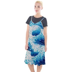 Abstract Blue Ocean Wave Ii Camis Fishtail Dress by GardenOfOphir