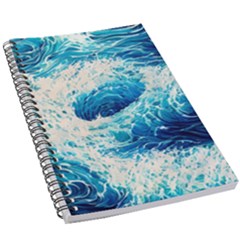 Abstract Blue Ocean Wave Ii 5 5  X 8 5  Notebook by GardenOfOphir