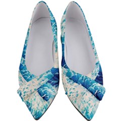 Abstract Blue Ocean Wave Ii Women s Bow Heels by GardenOfOphir