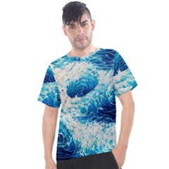 Abstract Blue Ocean Wave Ii Men s Sport Top by GardenOfOphir