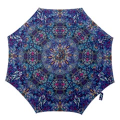 Denim On Pour Hook Handle Umbrellas (large) by kaleidomarblingart