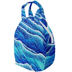 Blue Ocean Wave Watercolor Travel Backpacks by GardenOfOphir