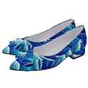 Blue Ocean Wave Watercolor Women s Bow Heels View2