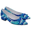 Blue Ocean Wave Watercolor Women s Bow Heels View3