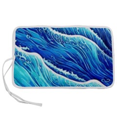 Blue Ocean Wave Watercolor Pen Storage Case (s) by GardenOfOphir