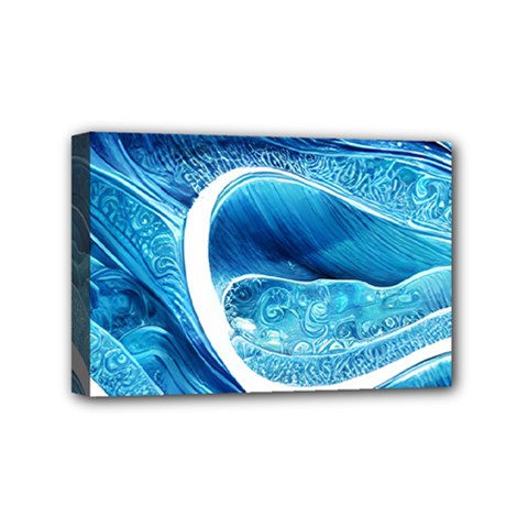 Blue Wave Mini Canvas 6  X 4  (stretched) by GardenOfOphir