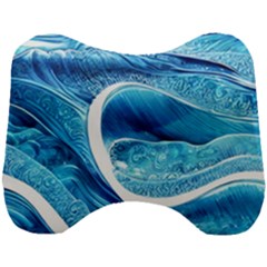 Blue Wave Head Support Cushion by GardenOfOphir