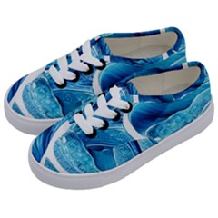 Blue Wave Kids  Classic Low Top Sneakers by GardenOfOphir