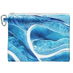 Blue Wave Canvas Cosmetic Bag (xxl) by GardenOfOphir