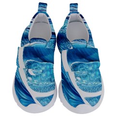 Blue Wave Kids  Velcro No Lace Shoes by GardenOfOphir