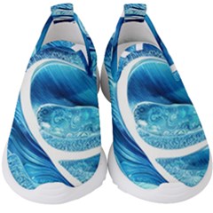 Blue Wave Kids  Slip On Sneakers by GardenOfOphir