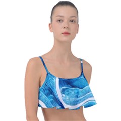 Blue Wave Frill Bikini Top by GardenOfOphir