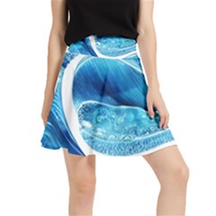 Blue Wave Waistband Skirt by GardenOfOphir