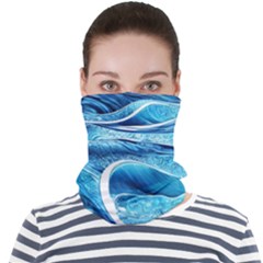 Blue Wave Face Seamless Bandana (adult) by GardenOfOphir