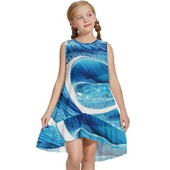 Blue Wave Kids  Frill Swing Dress by GardenOfOphir