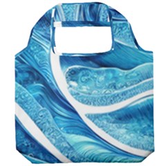 Blue Wave Foldable Grocery Recycle Bag by GardenOfOphir