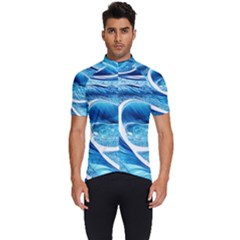 Blue Wave Men s Short Sleeve Cycling Jersey by GardenOfOphir