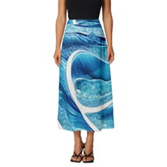 Blue Wave Classic Midi Chiffon Skirt