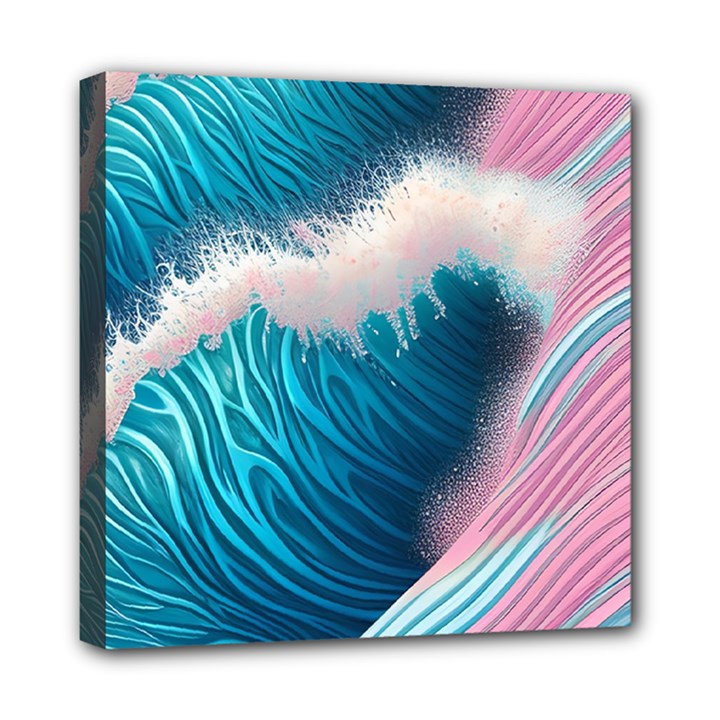 Pink Sea Water Mini Canvas 8  x 8  (Stretched)