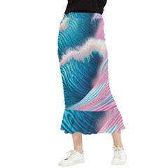 Pink Sea Water Maxi Fishtail Chiffon Skirt by GardenOfOphir