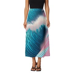 Pink Sea Water Classic Midi Chiffon Skirt