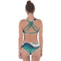 Blue Wave Pattern Criss Cross Bikini Set View2