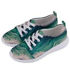 Blue Wave Pattern Women s Lightweight Sports Shoes by GardenOfOphir