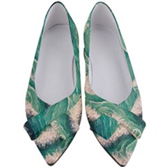 Blue Wave Pattern Women s Bow Heels by GardenOfOphir