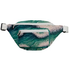 Blue Wave Pattern Fanny Pack by GardenOfOphir