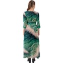 Blue Wave Pattern Button Up Maxi Dress View2