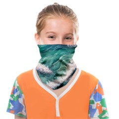 Blue Wave Pattern Face Covering Bandana (kids) by GardenOfOphir