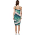 Blue Wave Pattern Wrap Frill Dress View4