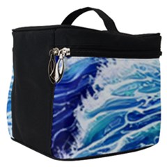 Abstract Blue Wave Make Up Travel Bag (small) by GardenOfOphir