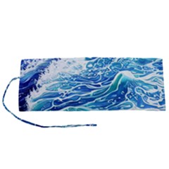 Abstract Blue Wave Roll Up Canvas Pencil Holder (s) by GardenOfOphir