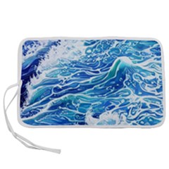 Abstract Blue Wave Pen Storage Case (s) by GardenOfOphir