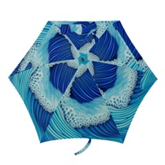 Waves Blue Ocean Mini Folding Umbrellas by GardenOfOphir