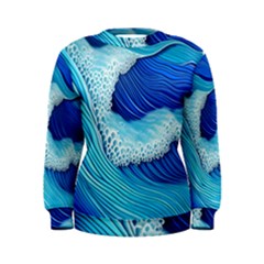 Waves Blue Ocean Women s Sweatshirt by GardenOfOphir