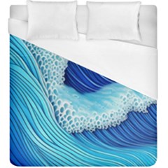 Waves Blue Ocean Duvet Cover (king Size) by GardenOfOphir