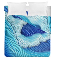 Waves Blue Ocean Duvet Cover Double Side (queen Size) by GardenOfOphir