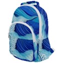 Waves Blue Ocean Rounded Multi Pocket Backpack View1