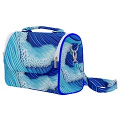 Waves Blue Ocean Satchel Shoulder Bag by GardenOfOphir