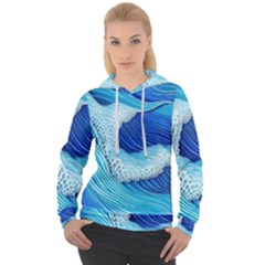 Waves Blue Ocean Women s Overhead Hoodie by GardenOfOphir