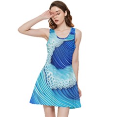 Waves Blue Ocean Inside Out Racerback Dress by GardenOfOphir