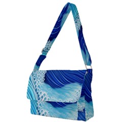 Waves Blue Ocean Full Print Messenger Bag (s) by GardenOfOphir