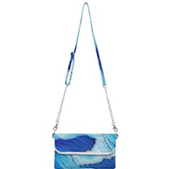 Waves Blue Ocean Mini Crossbody Handbag by GardenOfOphir