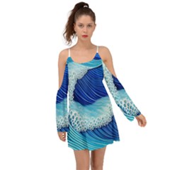 Waves Blue Ocean Boho Dress by GardenOfOphir