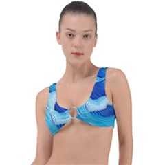 Waves Blue Ocean Ring Detail Bikini Top